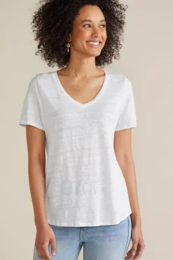 Soft Surroundings Tops|Aubrey Linen Slub Tee