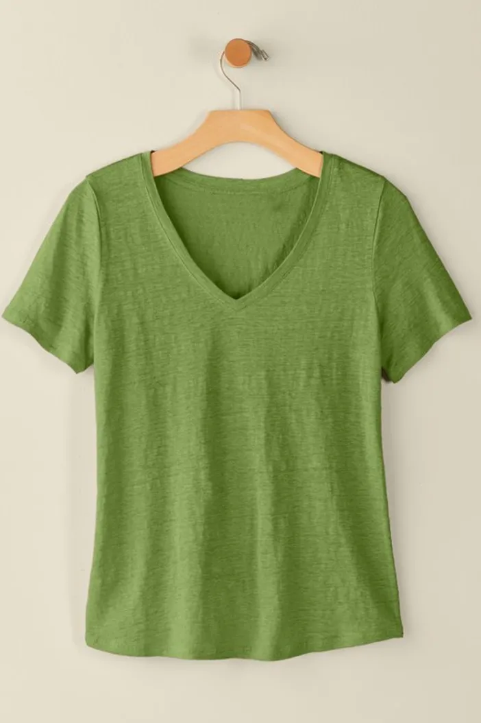 Soft Surroundings Tops|Aubrey Linen Slub Tee