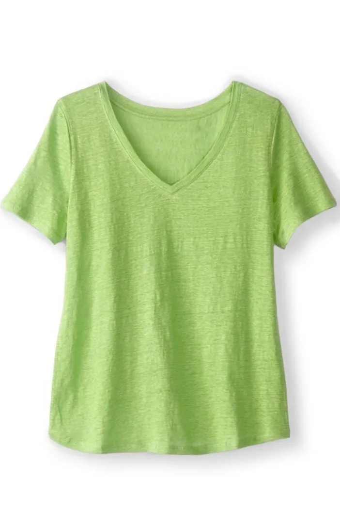Soft Surroundings Tops|Aubrey Linen Slub Tee