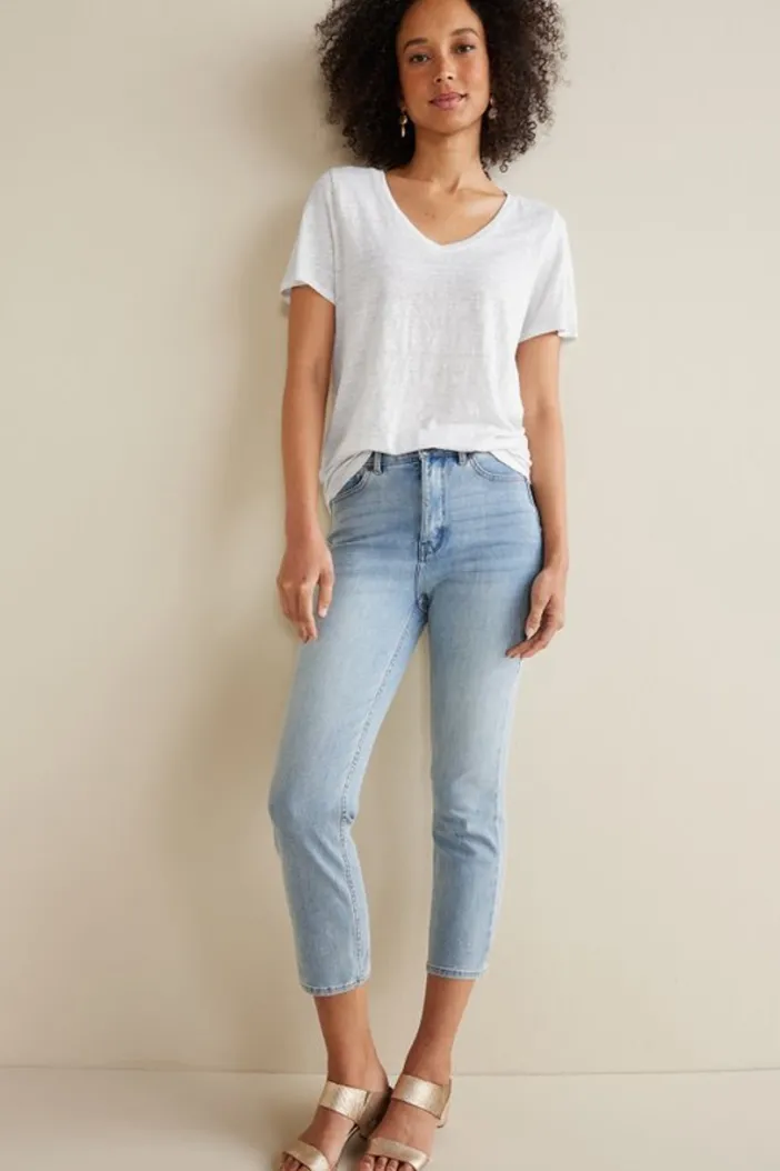 Soft Surroundings Tops|Aubrey Linen Slub Tee