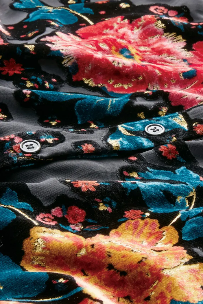 Soft Surroundings Tops|Autumn Velvet Tunic BlackMulti