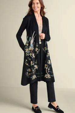 Soft Surroundings Sweaters & Cardigans|Ava Embroidered Cardigan Black