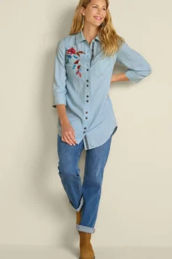 Soft Surroundings Tops|Tunics & Leggings|Aveline Tencel™ Tunic LightChambray