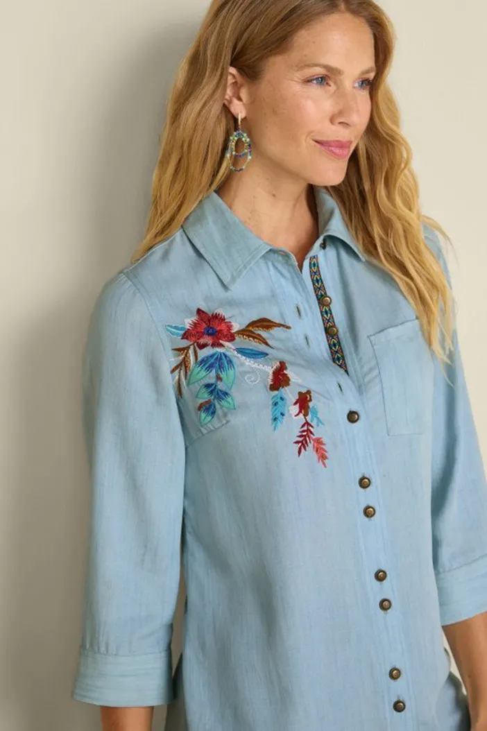Soft Surroundings Tops|Tunics & Leggings|Aveline Tencel™ Tunic LightChambray