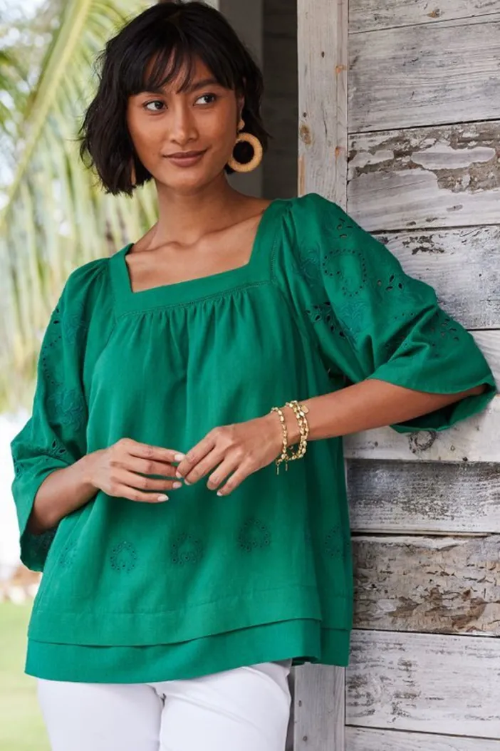 Soft Surroundings Tops|Avery Top VerdantGreen