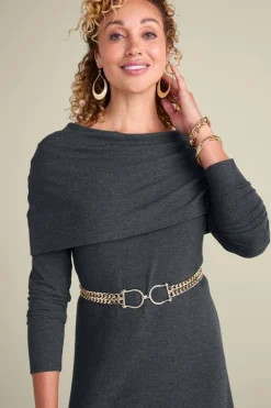 Soft Surroundings Dresses|B'call Knit Midi Dress CharcoalHeather