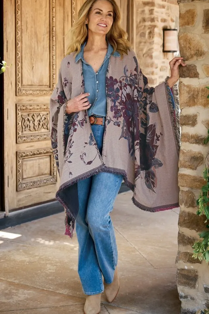 Soft Surroundings Toppers|Jackets & Coats|Beatrix Floral Wrap MidnightMulti