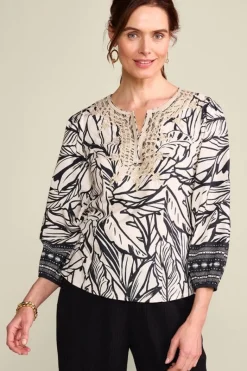 Soft Surroundings Tops|Bellamy Top PaoloPalm/OsascoBorder
