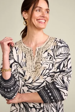 Soft Surroundings Tops|Bellamy Top PaoloPalm/OsascoBorder