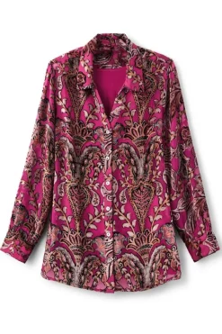 Soft Surroundings Tops|Bellarosa Velvet Tunic PinkScarfBurnout
