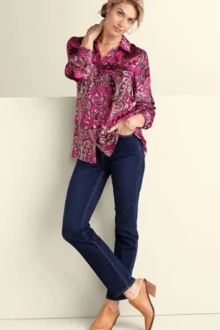 Soft Surroundings Tops|Bellarosa Velvet Tunic PinkScarfBurnout