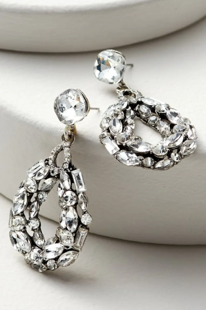 Soft Surroundings Jewelry|Earrings|Belle Crystal Earrings Silver