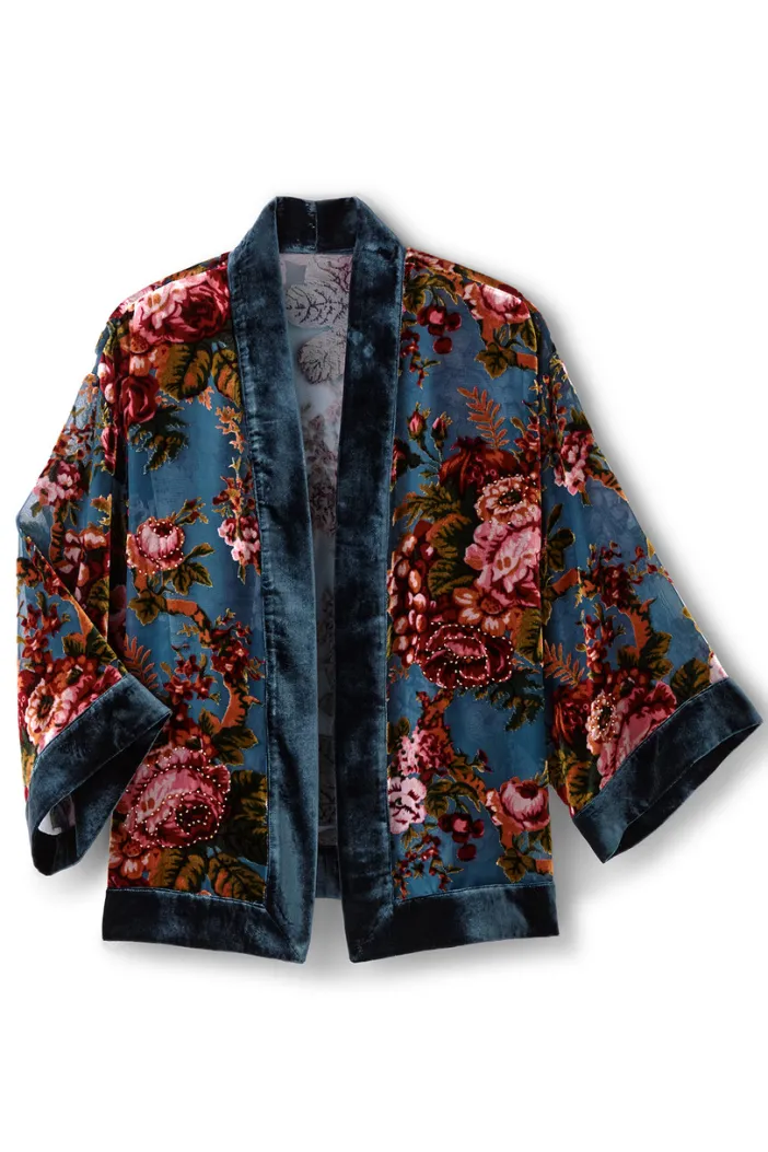 Soft Surroundings Toppers|Jackets & Coats|Bercy Velvet Topper RoseGardenBurnout