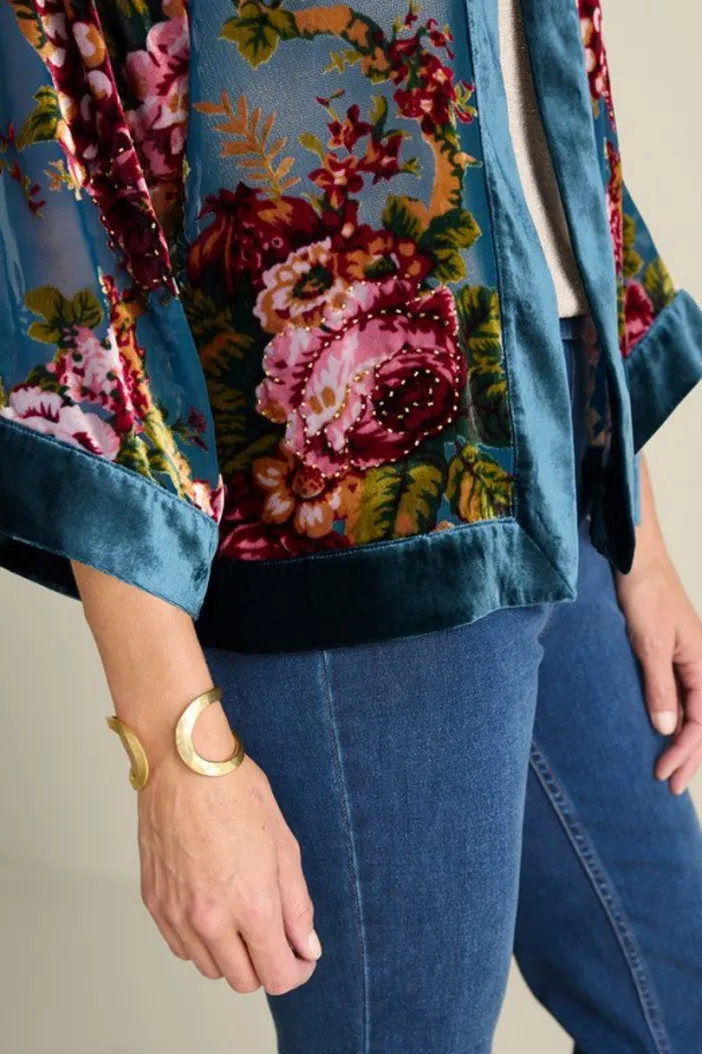 Soft Surroundings Toppers|Jackets & Coats|Bercy Velvet Topper RoseGardenBurnout