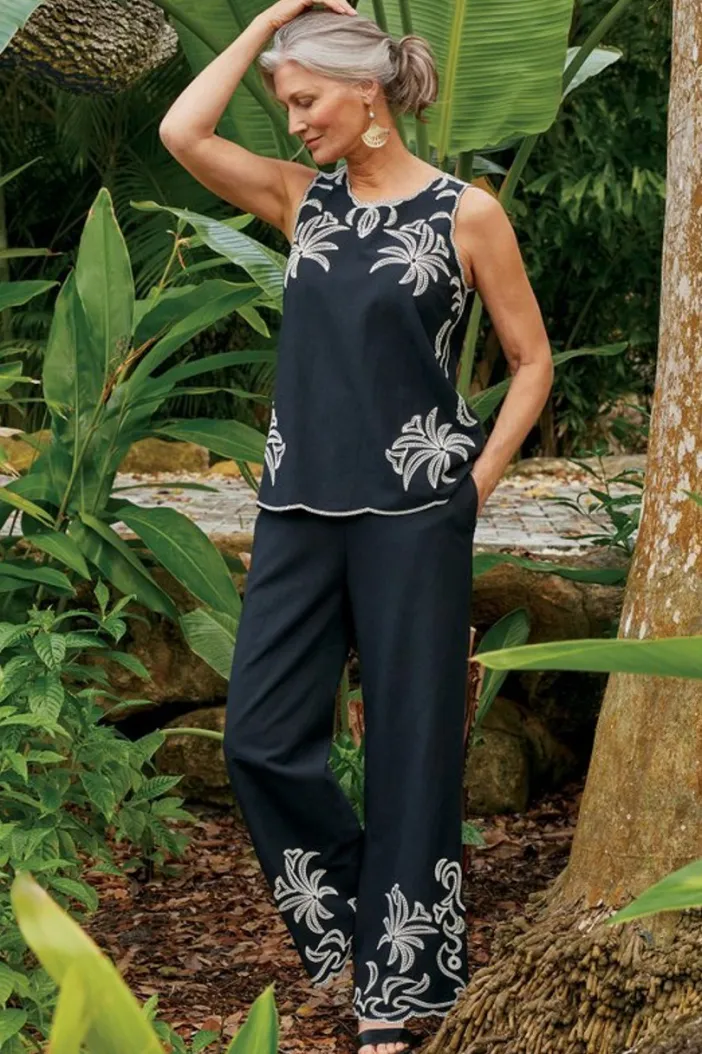 Soft Surroundings Tops|Bernita Top Black