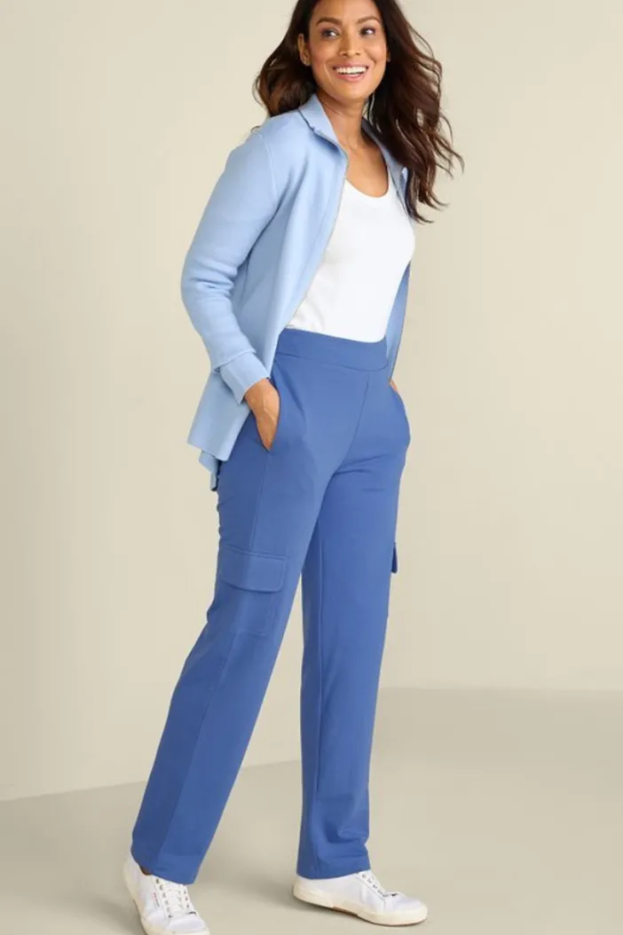 Soft Surroundings Pants|Birdie French Terry Cargo Pants TrueNavy