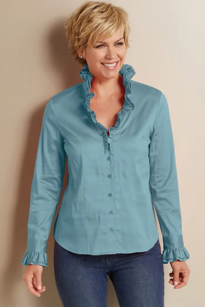 Soft Surroundings Tops|Boleyn Shirt White