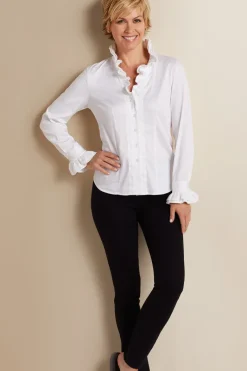 Soft Surroundings Tops|Boleyn Shirt White