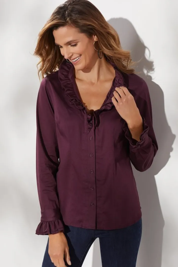 Soft Surroundings Tops|Boleyn Shirt White