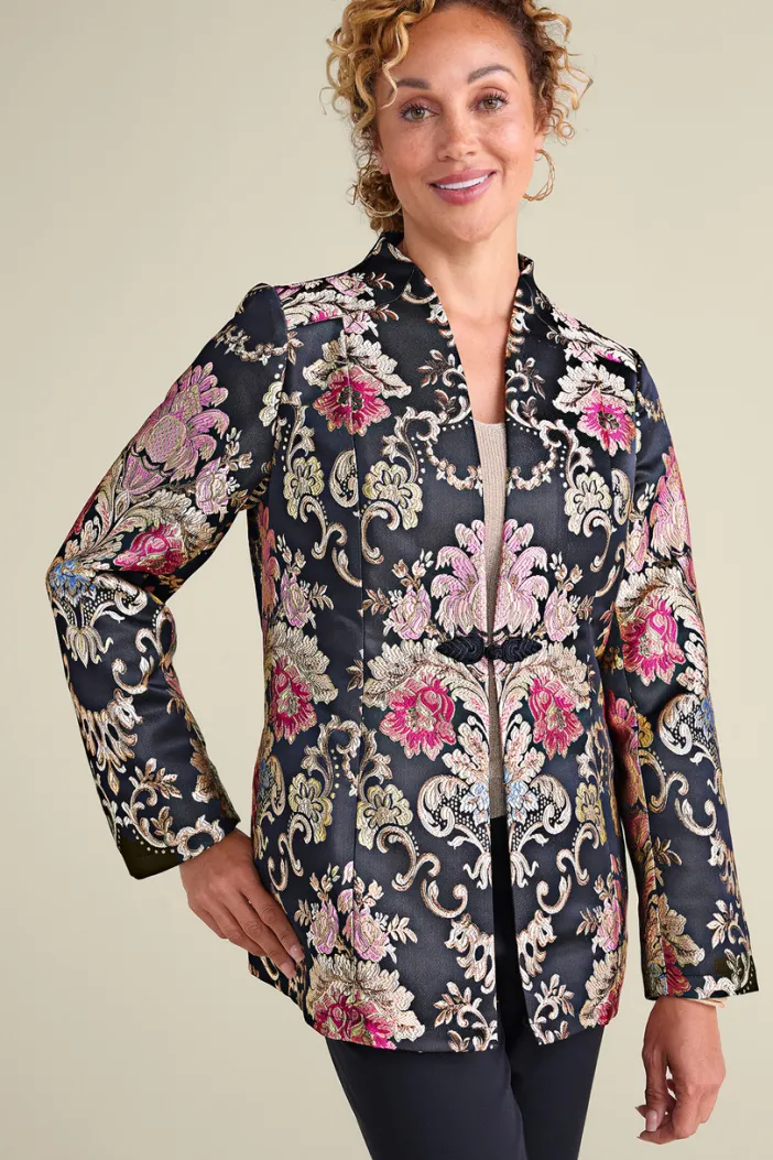 Soft Surroundings Jackets & Coats|Branca Jacquard Jacket RoseBaroqueJacquard