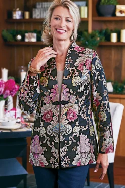 Soft Surroundings Jackets & Coats|Branca Jacquard Jacket RoseBaroqueJacquard