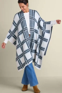 Soft Surroundings Scarves & Wraps|Braunwyn Plaid Wrap BlueWindowpanePlaid