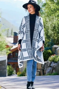 Soft Surroundings Scarves & Wraps|Braunwyn Plaid Wrap BlueWindowpanePlaid