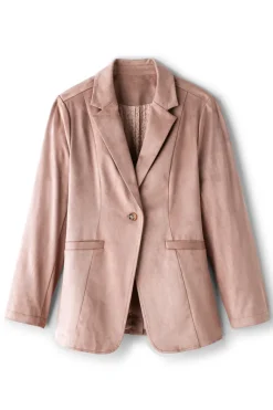 Soft Surroundings Toppers|Jackets & Coats|Breck Faux Suede Blazer Stone