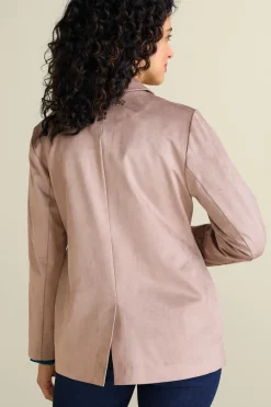 Soft Surroundings Toppers|Jackets & Coats|Breck Faux Suede Blazer Stone