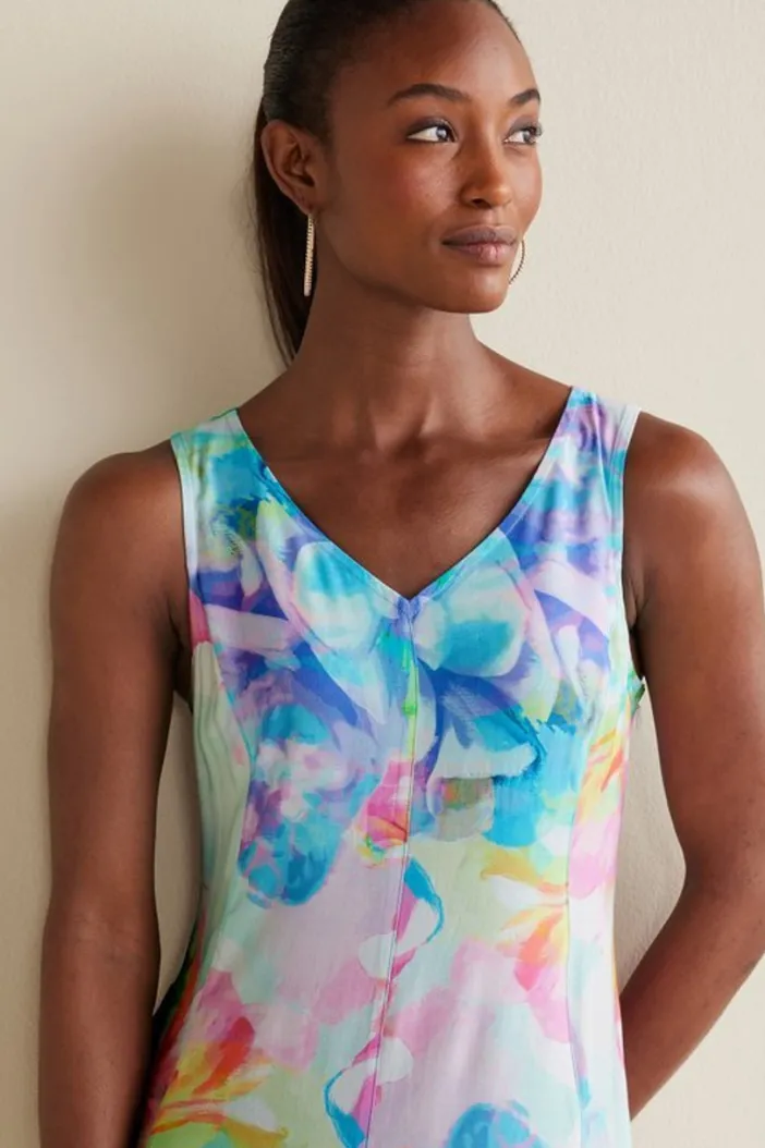 Soft Surroundings Dresses|Brenda Maxi Dress PainterlyMultiFloral