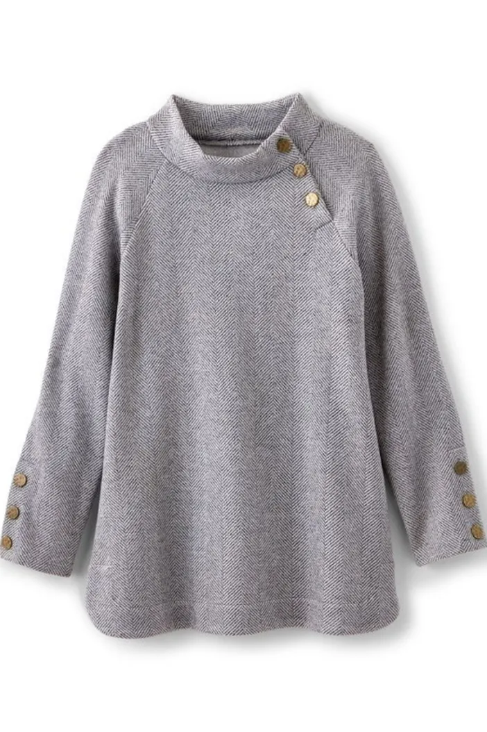 Soft Surroundings Tops|Brooke Tunic Black/WhiteCombo
