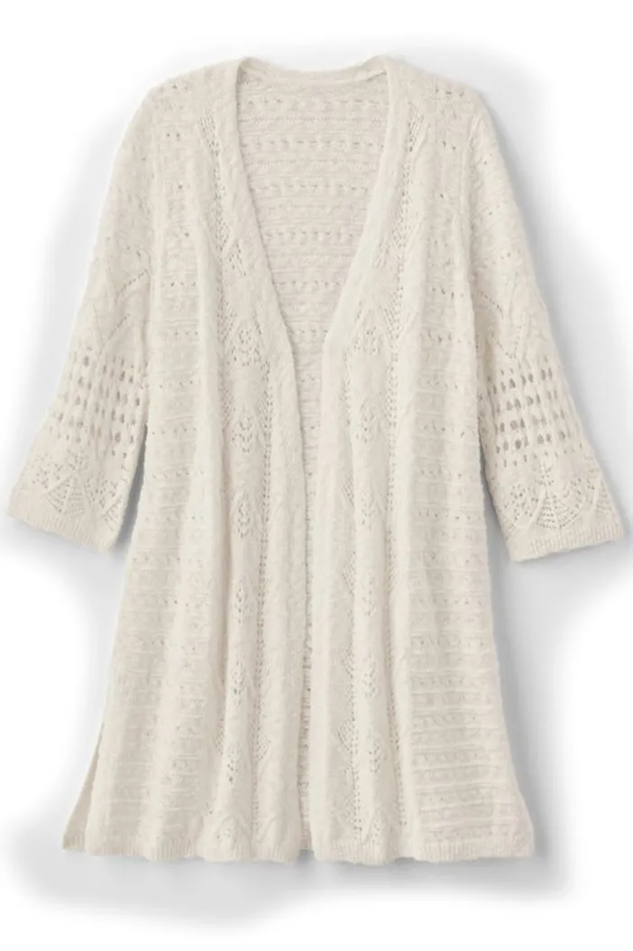 Soft Surroundings Tops|Sweaters & Cardigans|Calistoga Pointelle Cardigan GreenMilieu