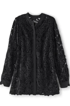 Soft Surroundings Tops|Candace Velvet Lace Tunic Black