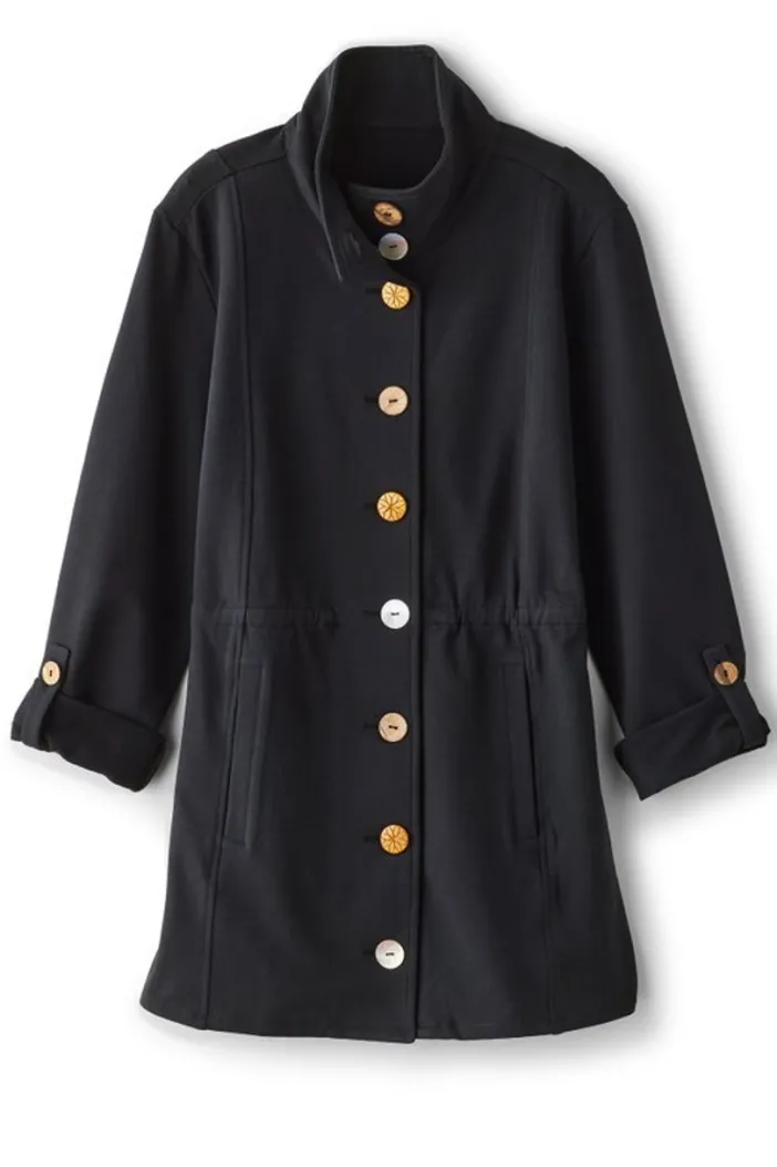 Soft Surroundings Jackets & Coats|Caprice French Terry Jacket Black