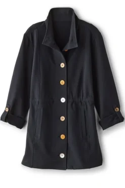 Soft Surroundings Jackets & Coats|Caprice French Terry Jacket Black