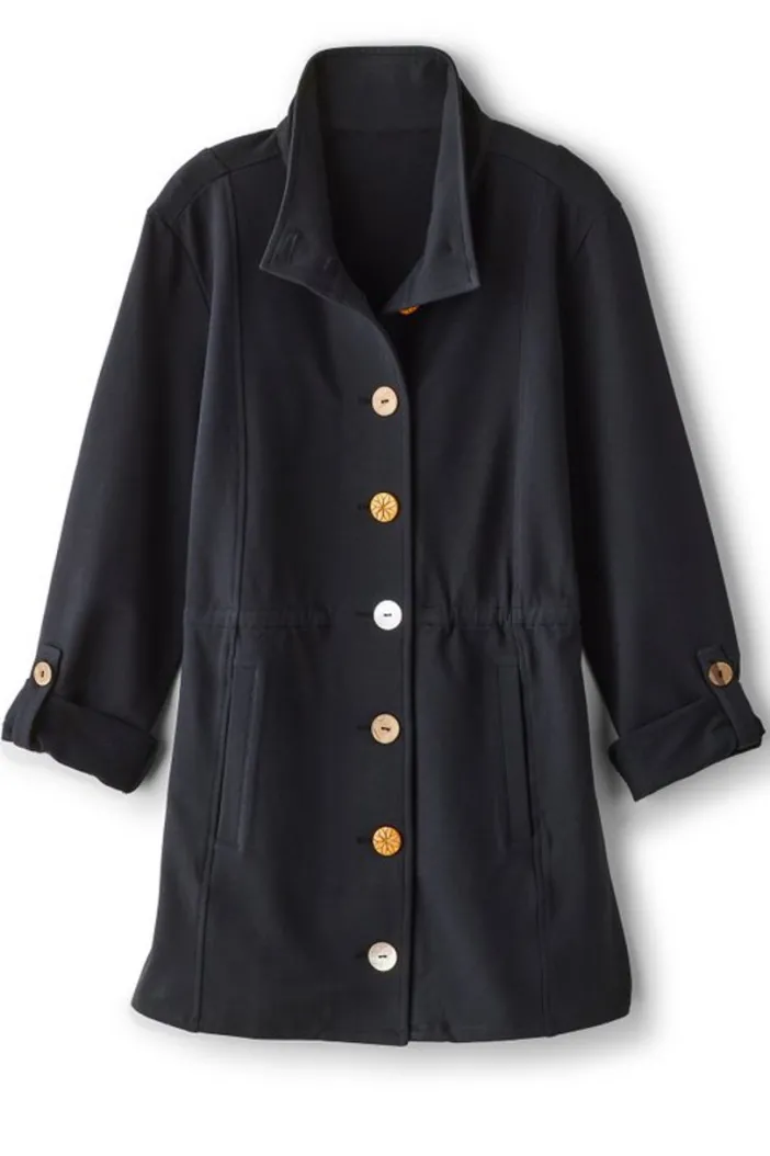 Soft Surroundings Jackets & Coats|Caprice French Terry Jacket Black