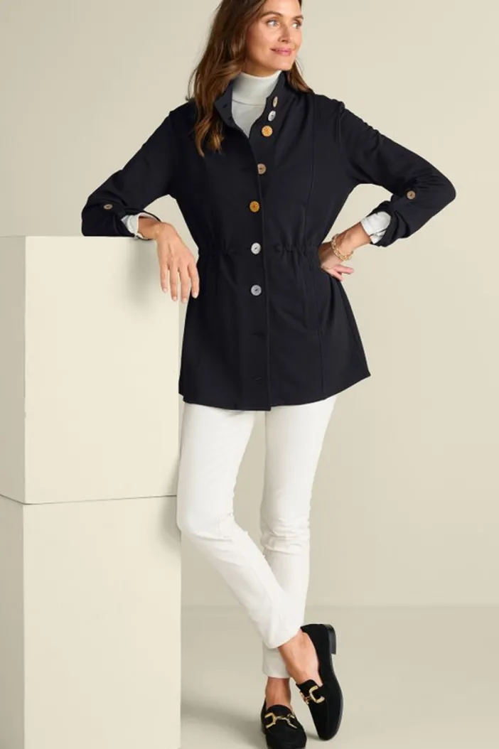 Soft Surroundings Jackets & Coats|Caprice French Terry Jacket Black