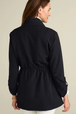 Soft Surroundings Jackets & Coats|Caprice French Terry Jacket Black