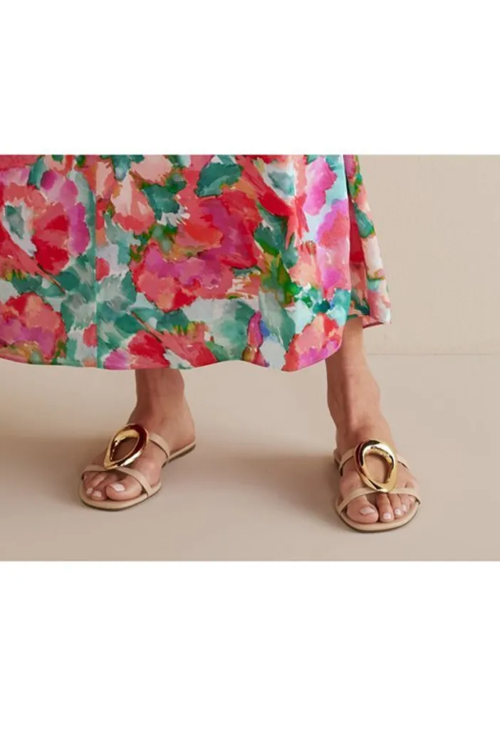 Soft Surroundings Shoes|Cecelia Ny Mig Ring Slide Alabaster/Gold