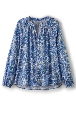 Soft Surroundings Tops|Celia Top SpringPaisleyChambray
