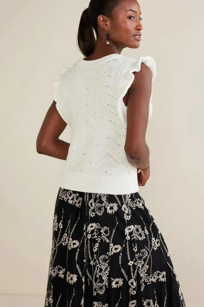 Soft Surroundings Tops|Sweaters & Cardigans|Celina Flutter Sleeve Sweater IvoryPearl
