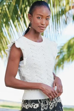 Soft Surroundings Tops|Sweaters & Cardigans|Celina Flutter Sleeve Sweater IvoryPearl