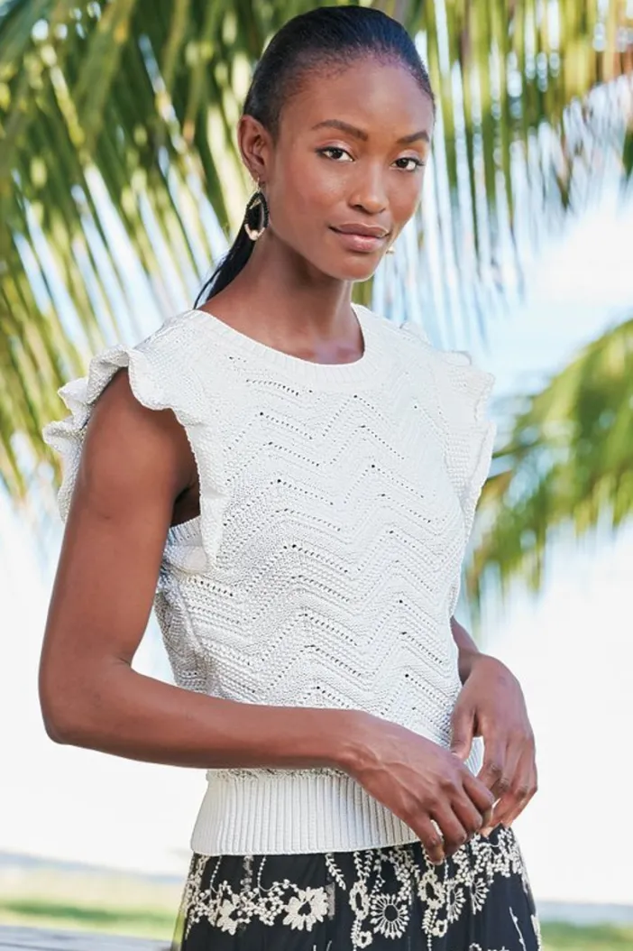 Soft Surroundings Tops|Sweaters & Cardigans|Celina Flutter Sleeve Sweater IvoryPearl
