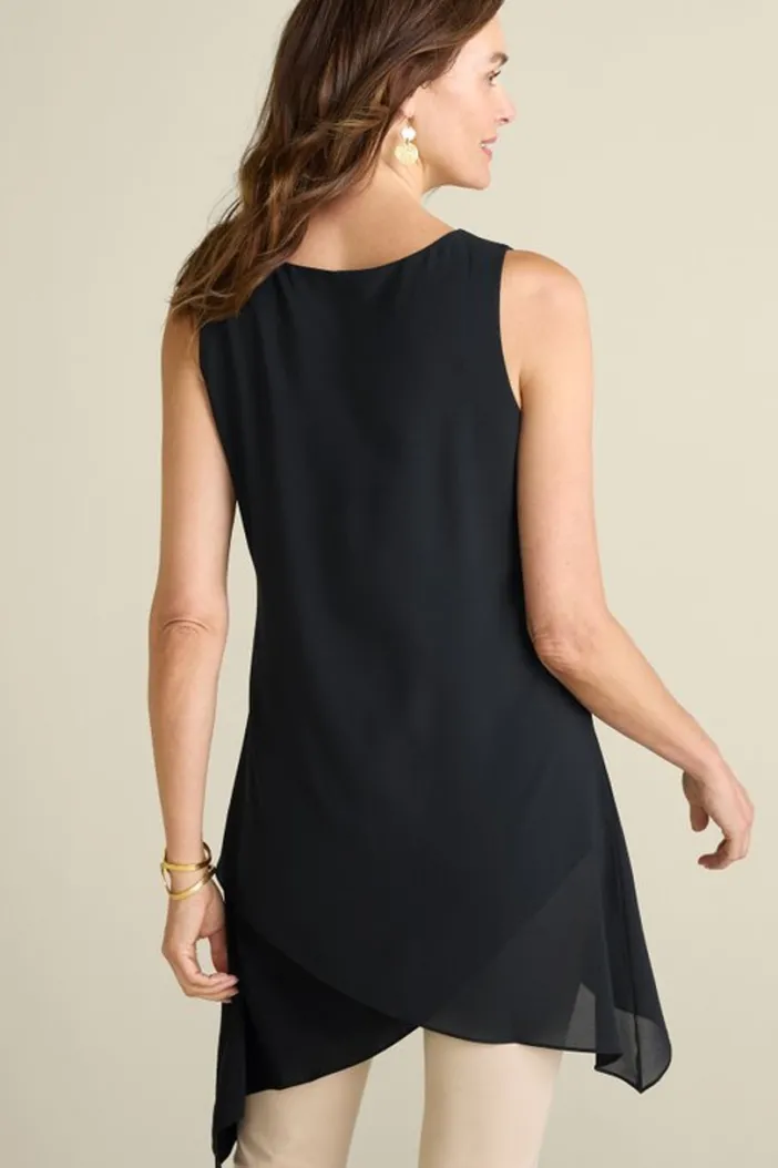 Soft Surroundings Tops|Celine Tunic Black