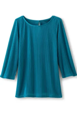 Soft Surroundings Tops|Cella Plisse Tunic DeepLagoon