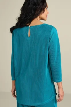 Soft Surroundings Tops|Cella Plisse Tunic DeepLagoon