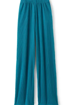 Soft Surroundings Pants|Cella Plisse Wide Leg Pants DeepLagoon