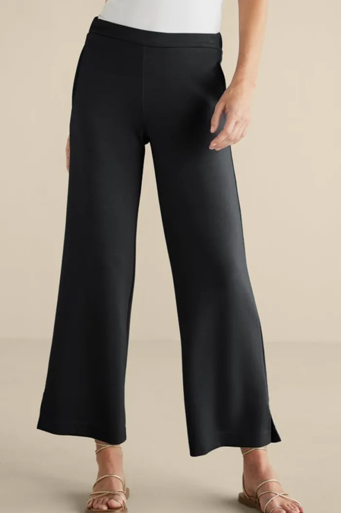 Soft Surroundings Pants|Ceri Knit Wide-Leg Pants