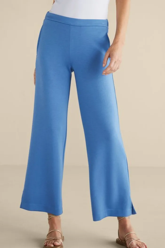 Soft Surroundings Pants|Ceri Knit Wide-Leg Pants