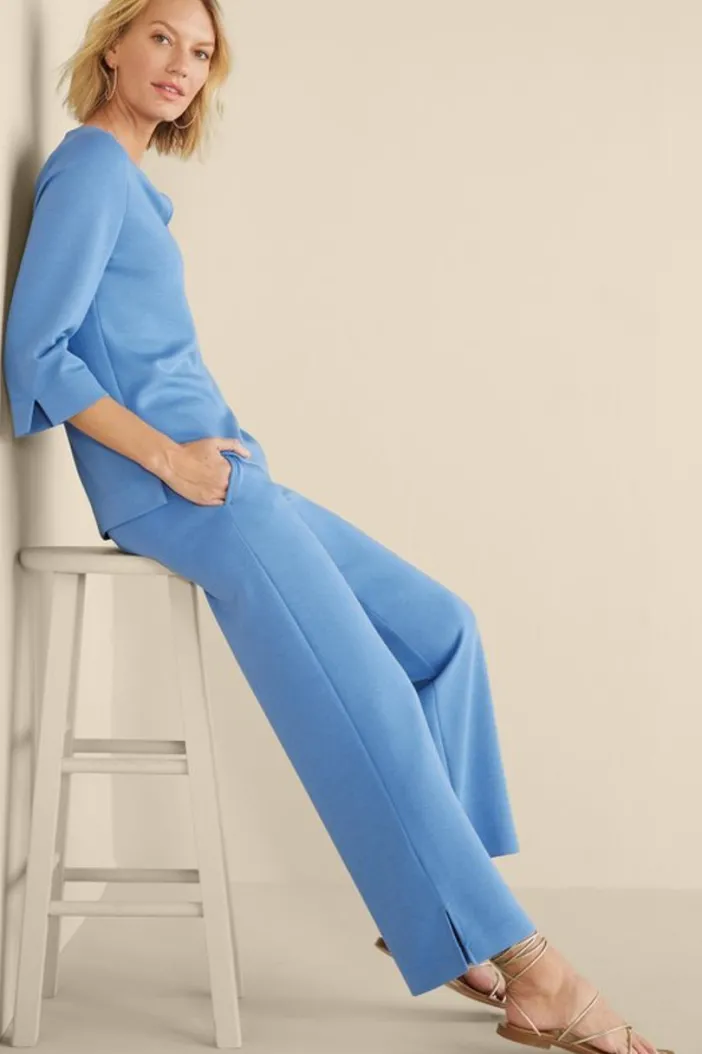 Soft Surroundings Pants|Ceri Knit Wide-Leg Pants